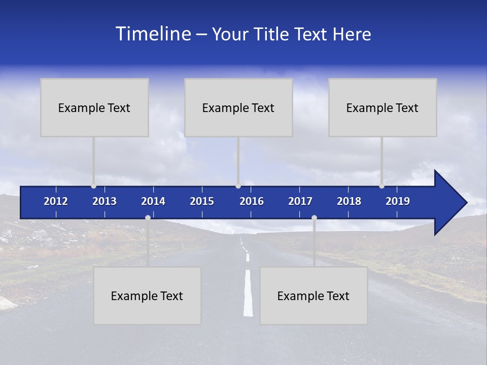 Road Blue Way PowerPoint Template
