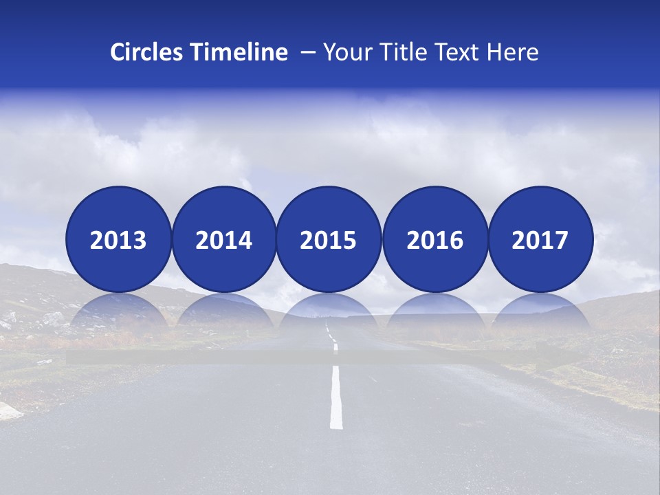 Road Blue Way PowerPoint Template