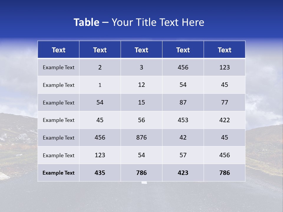 Road Blue Way PowerPoint Template