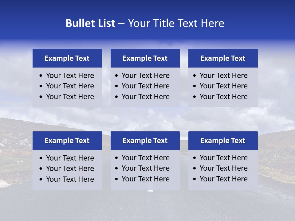 Road Blue Way PowerPoint Template