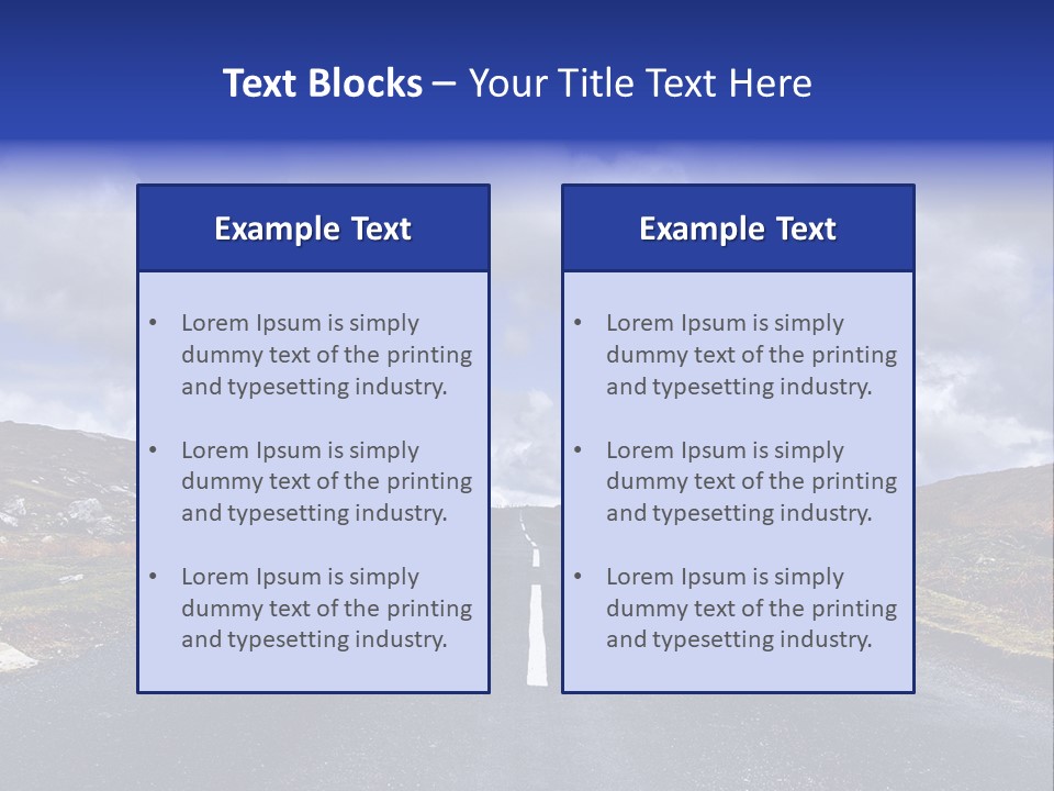 Road Blue Way PowerPoint Template