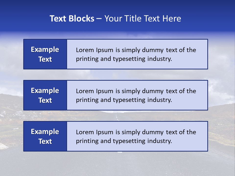 Road Blue Way PowerPoint Template