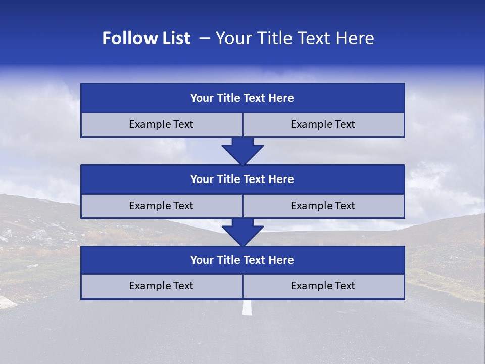 Road Blue Way PowerPoint Template