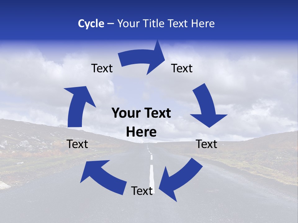 Road Blue Way PowerPoint Template