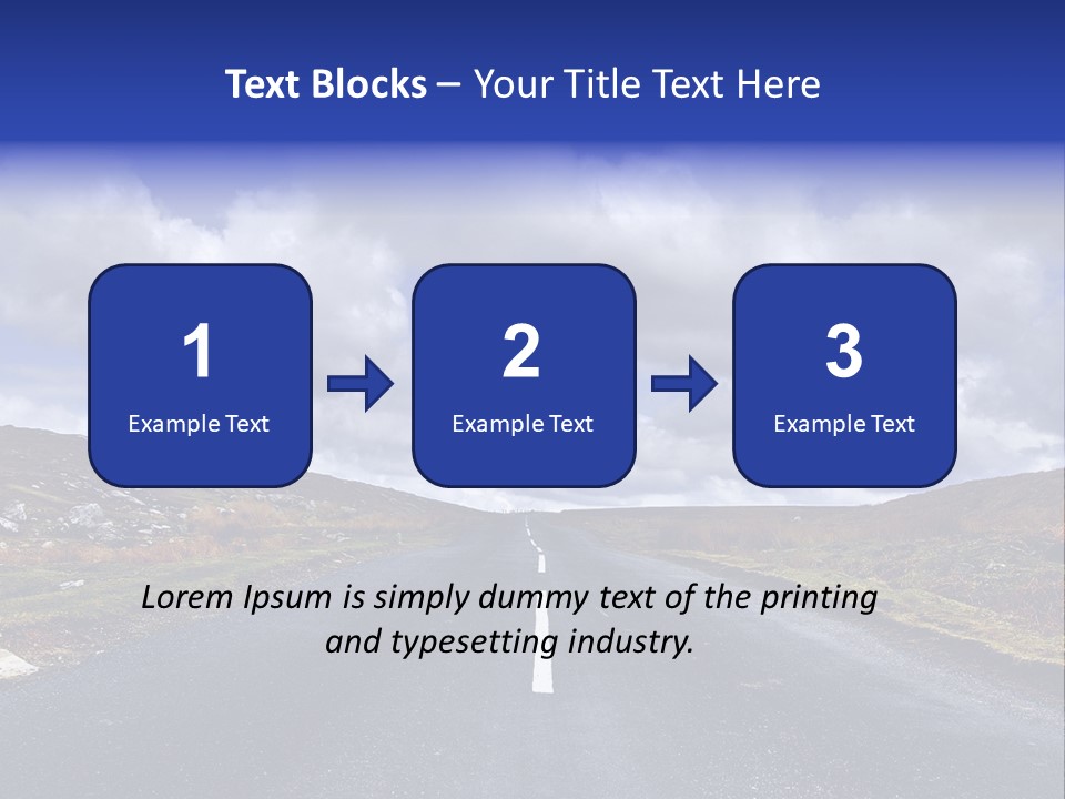 Road Blue Way PowerPoint Template