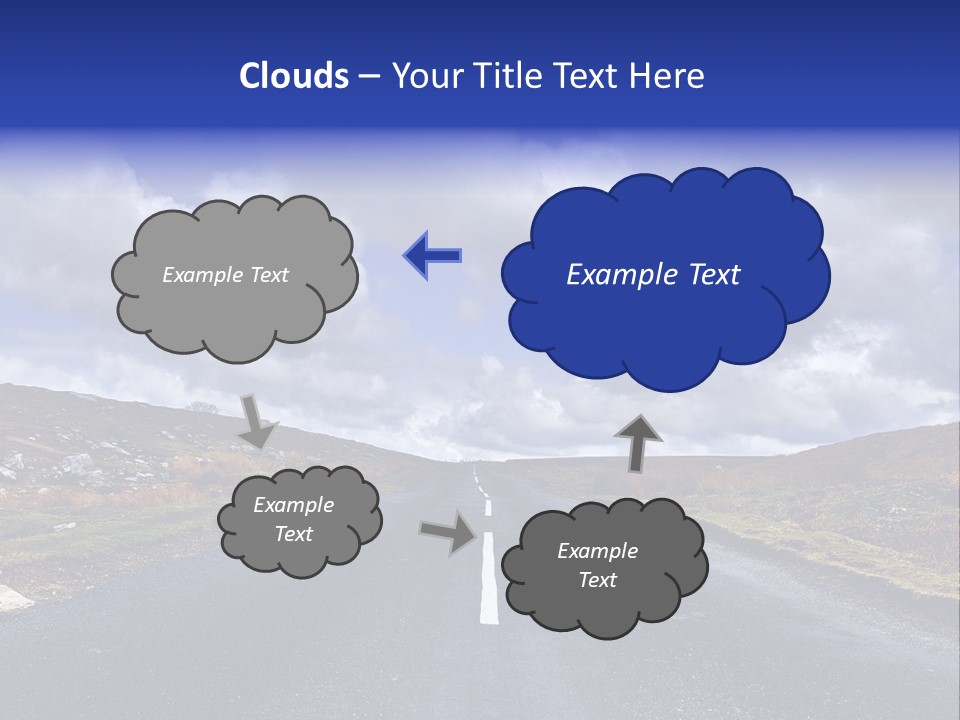 Road Blue Way PowerPoint Template