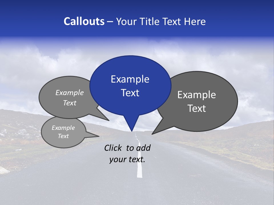 Road Blue Way PowerPoint Template