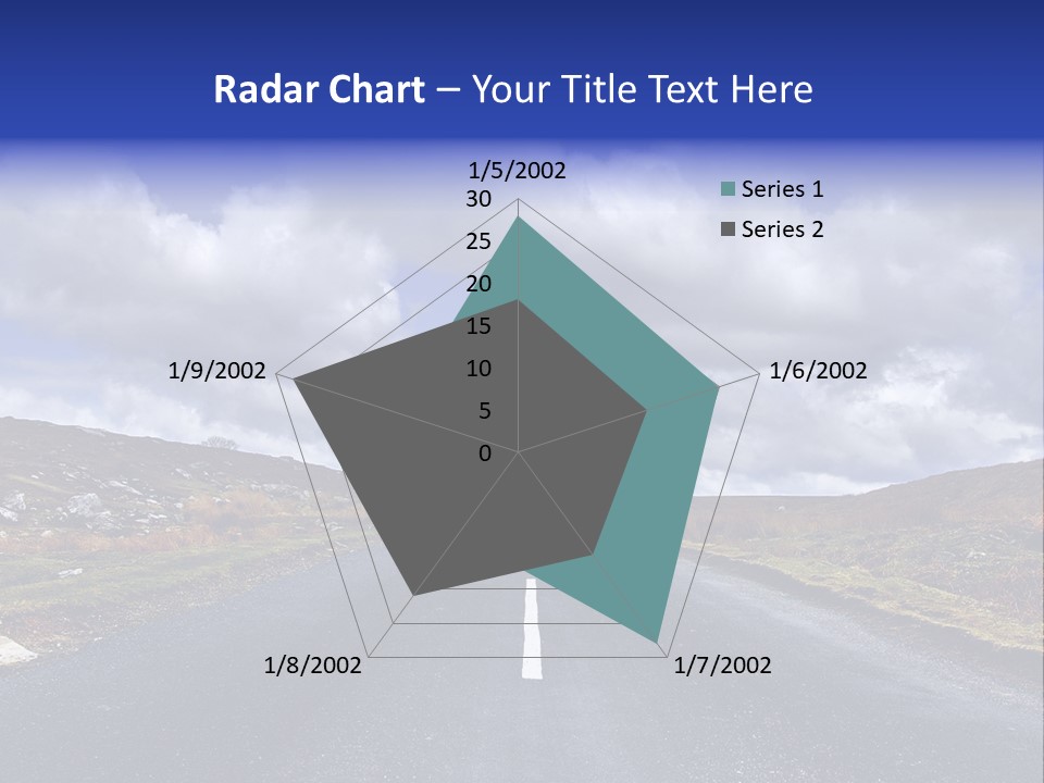 Road Blue Way PowerPoint Template
