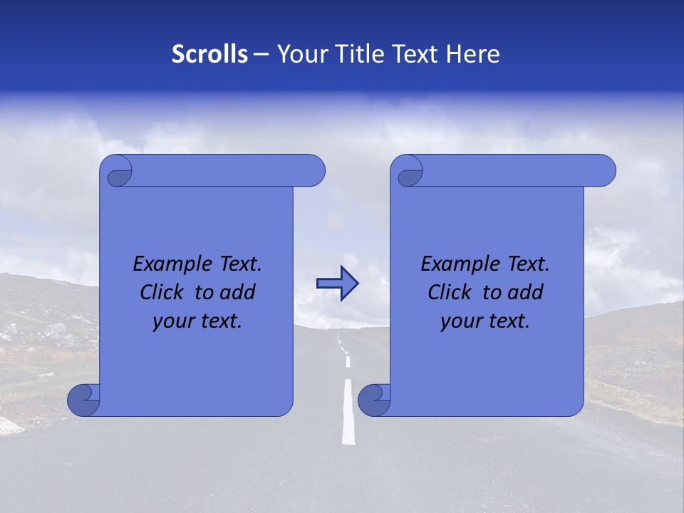 Road Blue Way PowerPoint Template