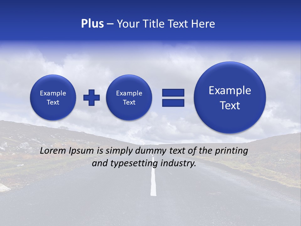 Road Blue Way PowerPoint Template