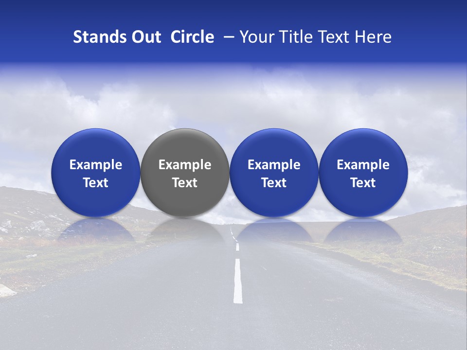 Road Blue Way PowerPoint Template
