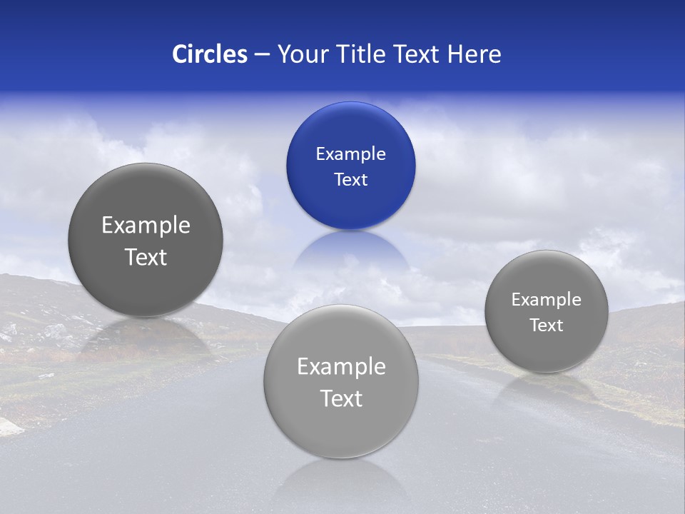 Road Blue Way PowerPoint Template