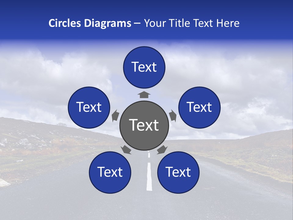 Road Blue Way PowerPoint Template