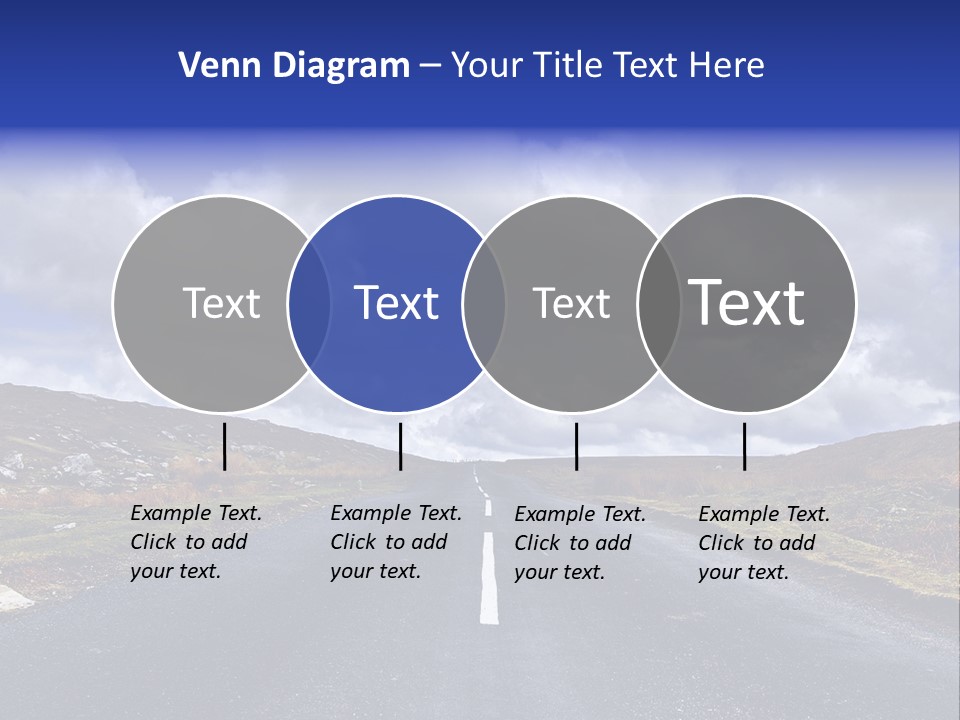 Road Blue Way PowerPoint Template