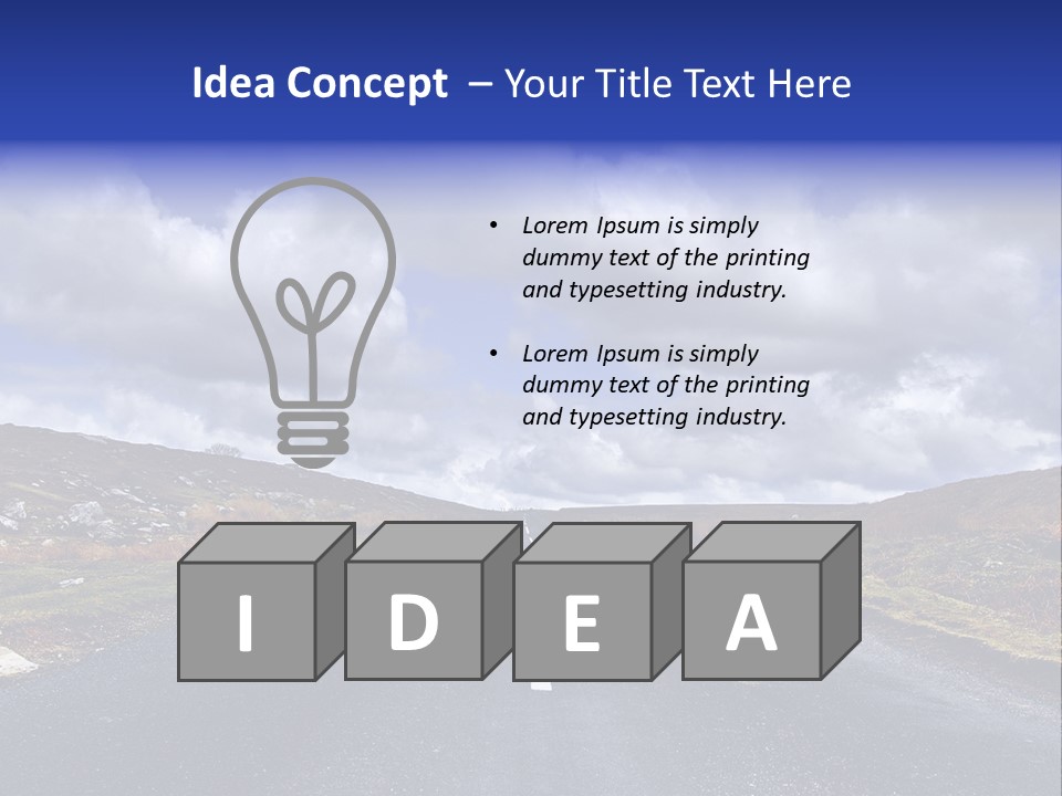 Road Blue Way PowerPoint Template