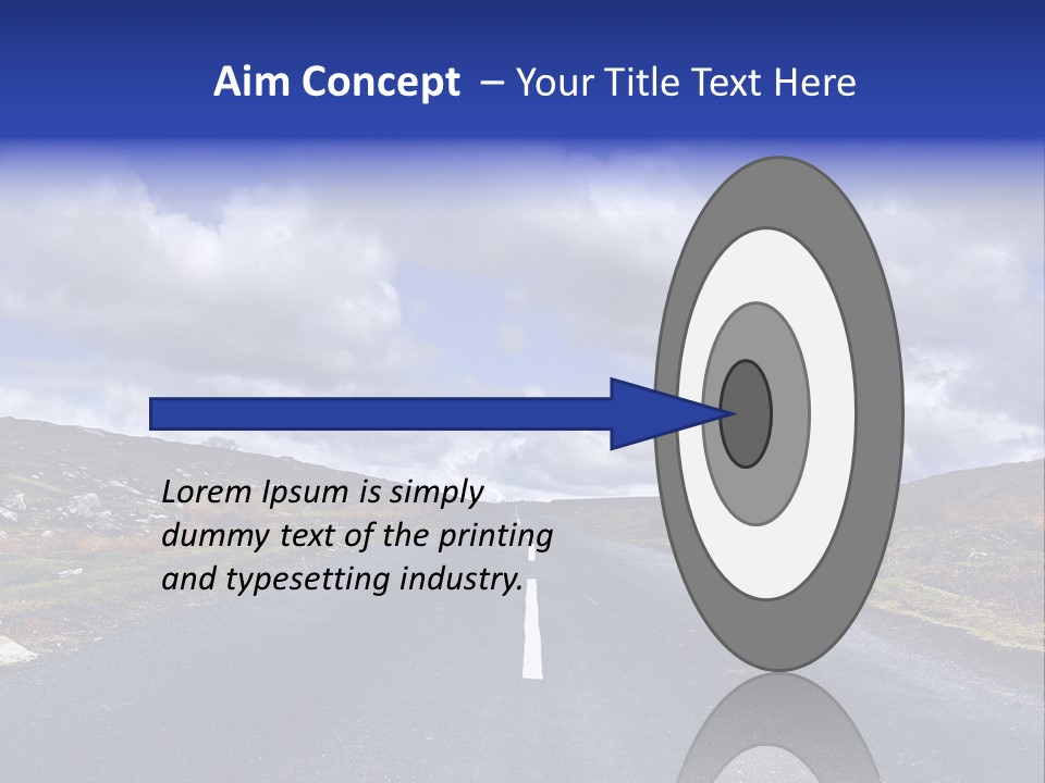 Road Blue Way PowerPoint Template