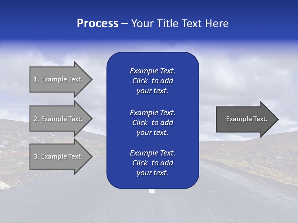 Road Blue Way PowerPoint Template
