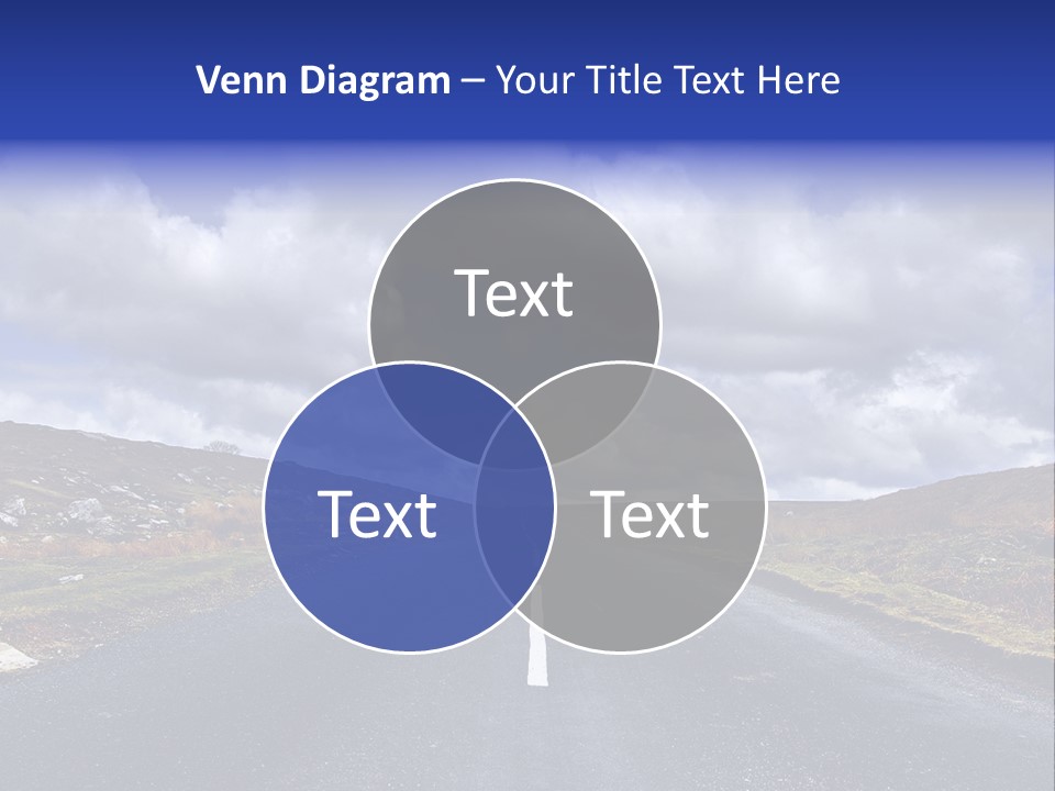 Road Blue Way PowerPoint Template