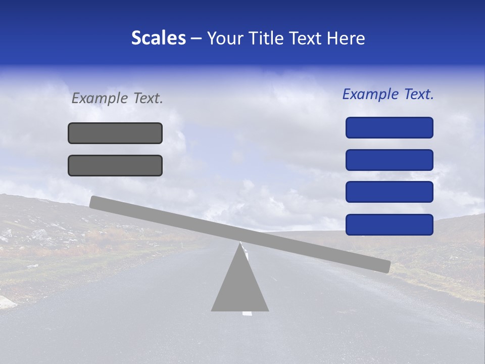 Road Blue Way PowerPoint Template
