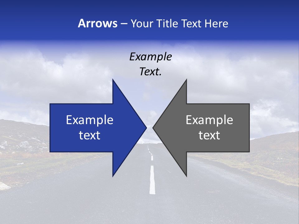 Road Blue Way PowerPoint Template