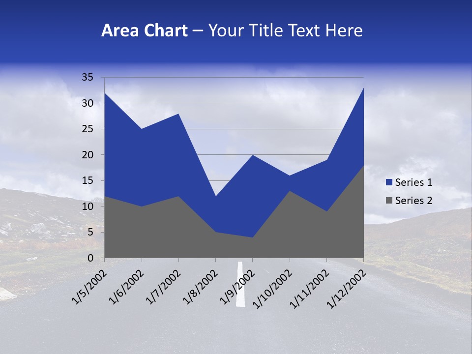Road Blue Way PowerPoint Template