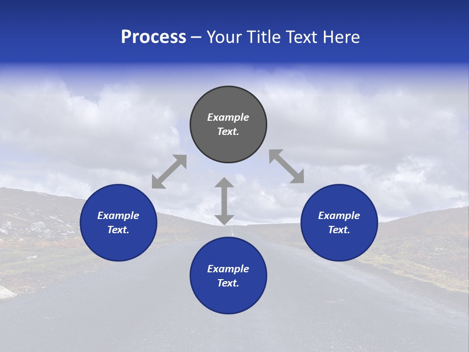 Road Blue Way PowerPoint Template