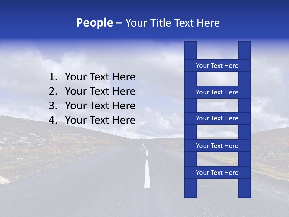 Road Blue Way PowerPoint Template