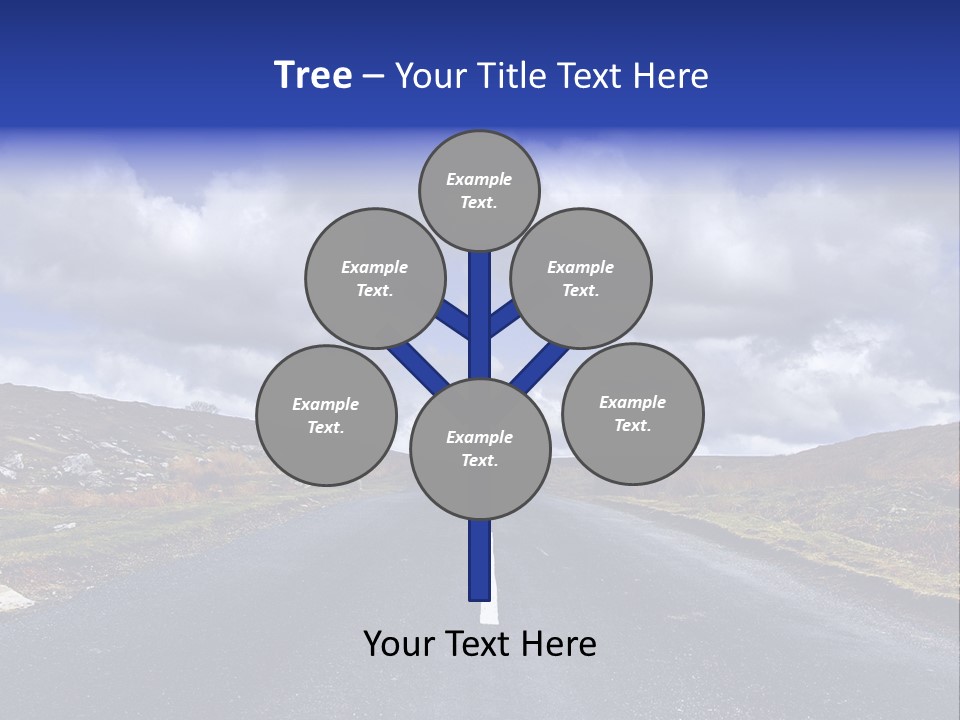 Road Blue Way PowerPoint Template