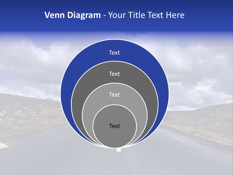 Road Blue Way PowerPoint Template