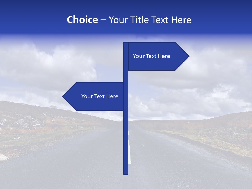 Road Blue Way PowerPoint Template