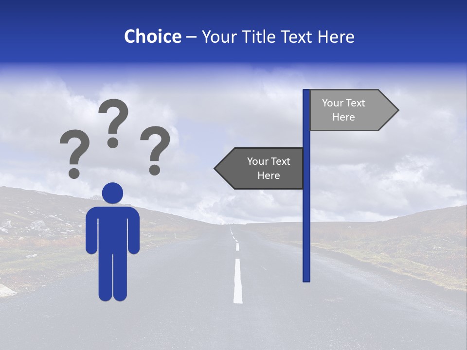 Road Blue Way PowerPoint Template