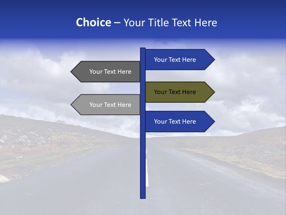 Road Blue Way PowerPoint Template