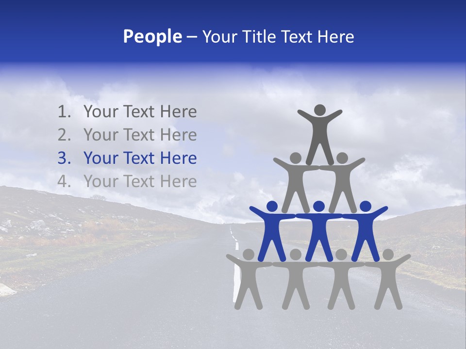 Road Blue Way PowerPoint Template