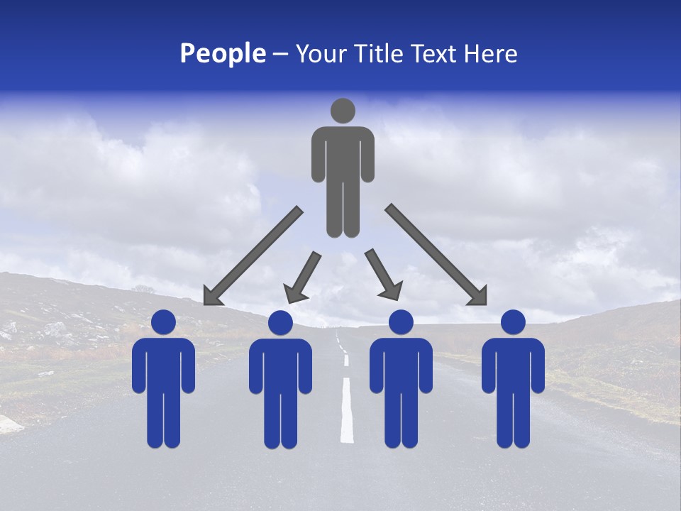 Road Blue Way PowerPoint Template