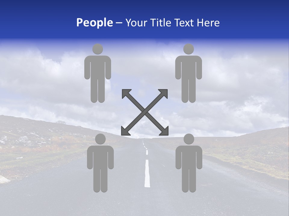 Road Blue Way PowerPoint Template