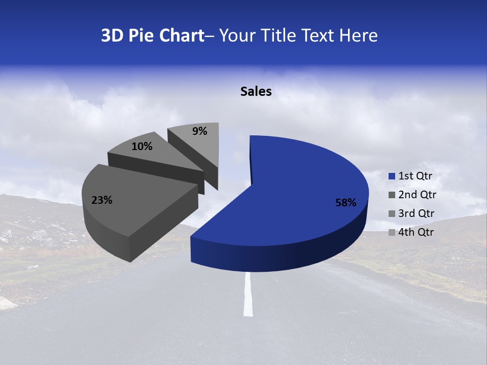 Road Blue Way PowerPoint Template