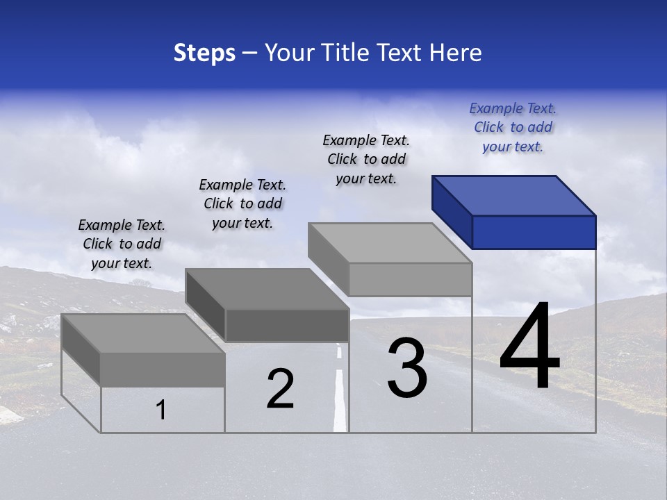 Road Blue Way PowerPoint Template