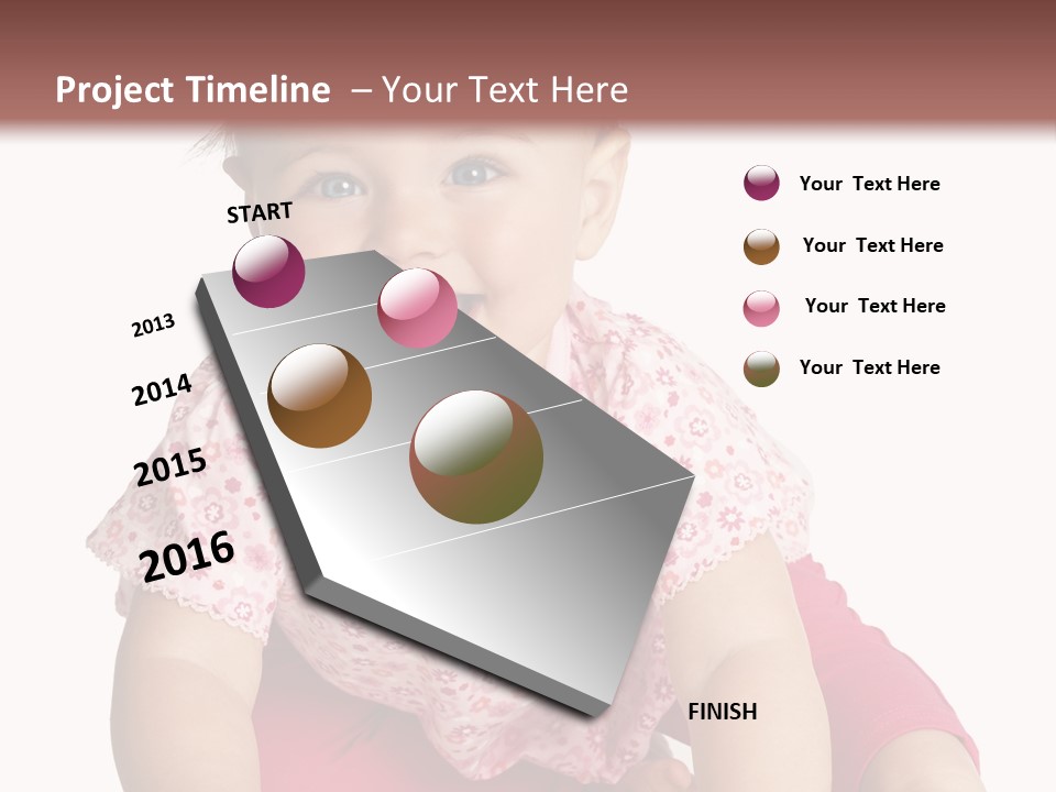Krabbeln Pink Kindheit PowerPoint Template