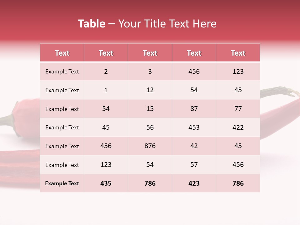 White Cayenne Food PowerPoint Template