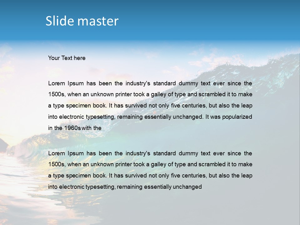 Sunshine Shorebreak Water PowerPoint Template