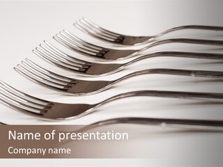 Flatware Eat Black PowerPoint Template