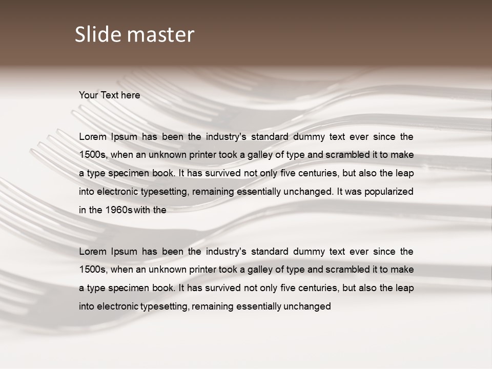 Flatware Eat Black PowerPoint Template