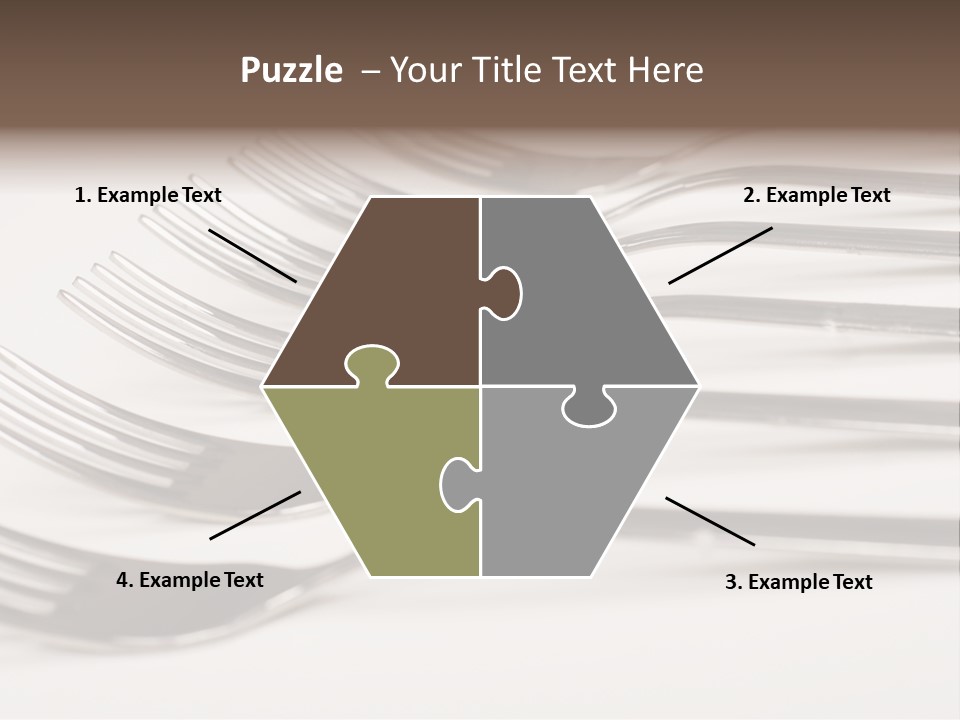 Flatware Eat Black PowerPoint Template