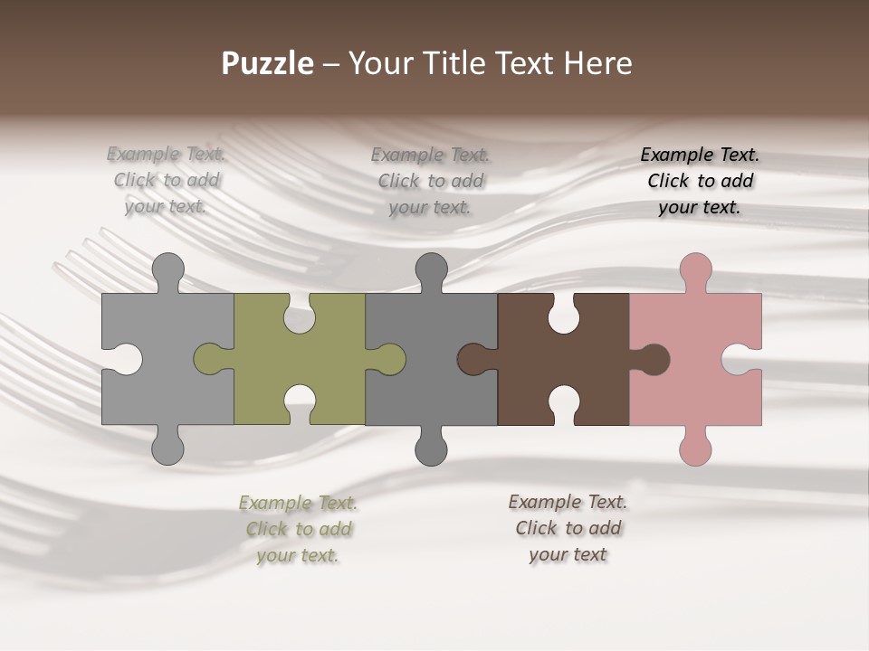 Flatware Eat Black PowerPoint Template