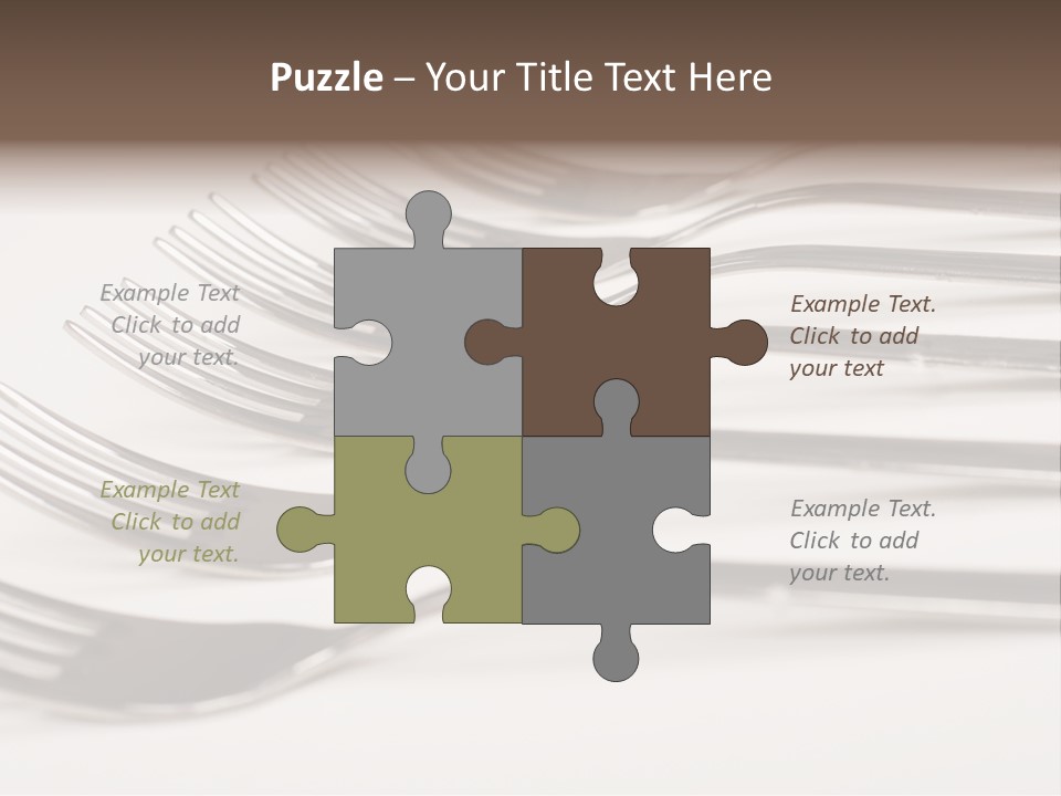 Flatware Eat Black PowerPoint Template