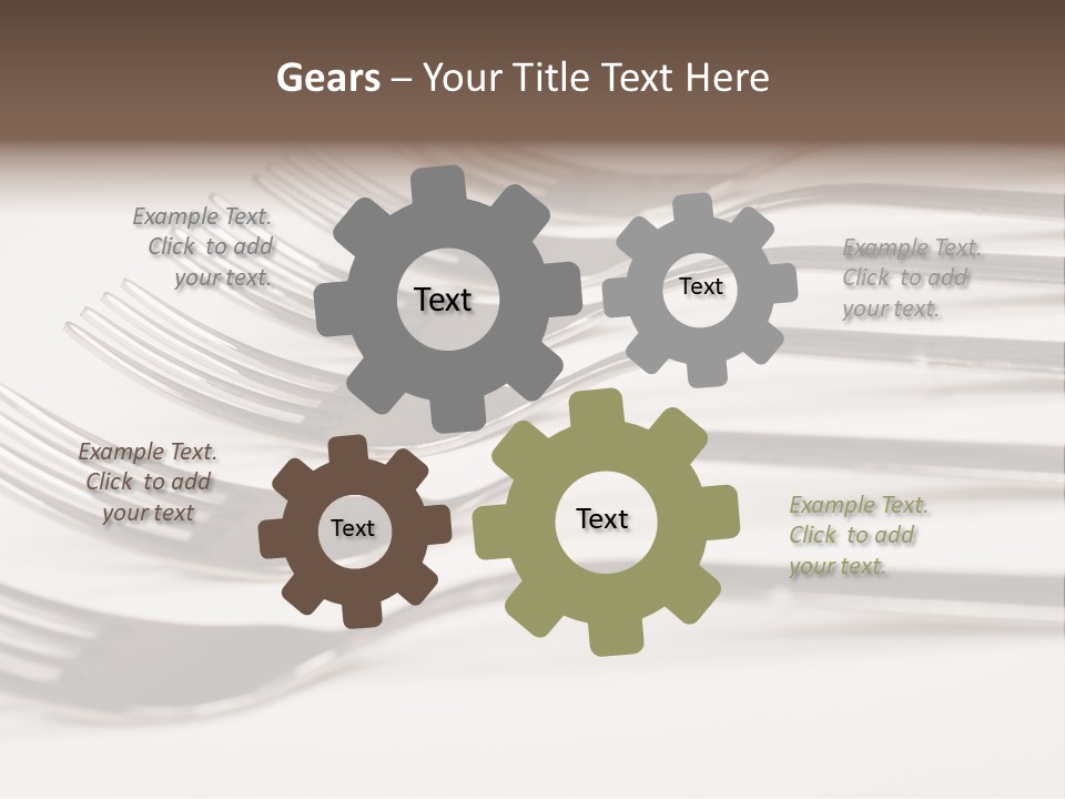 Flatware Eat Black PowerPoint Template