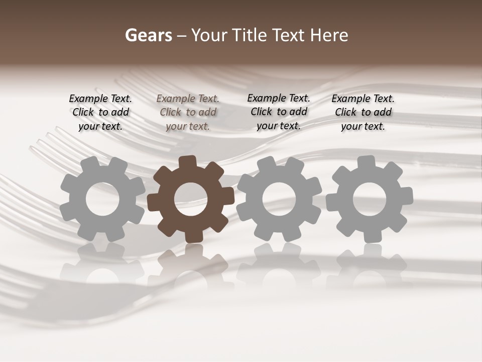 Flatware Eat Black PowerPoint Template