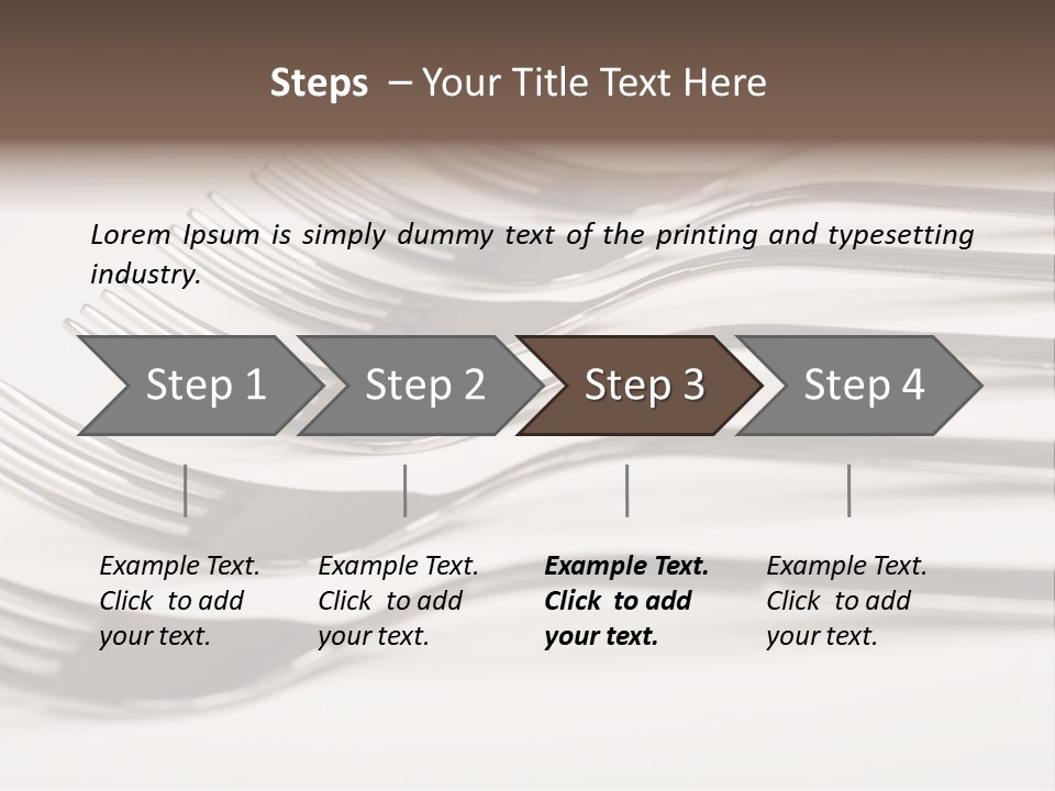 Flatware Eat Black PowerPoint Template