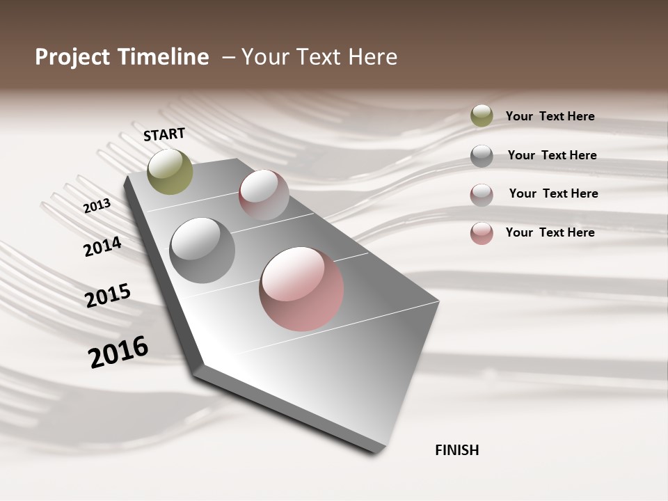 Flatware Eat Black PowerPoint Template