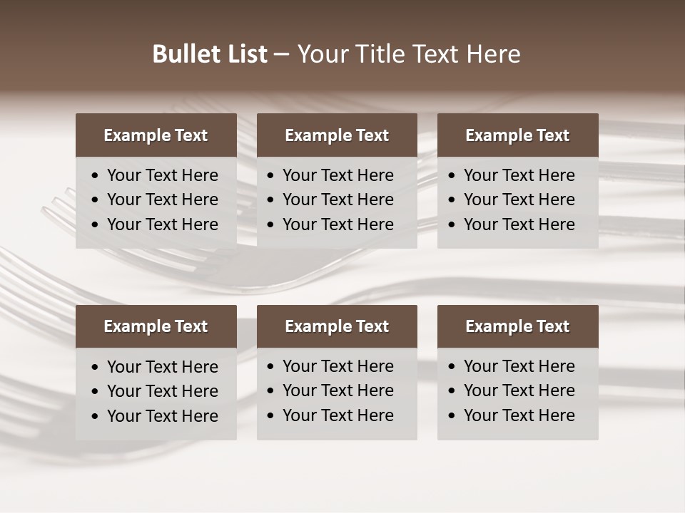 Flatware Eat Black PowerPoint Template